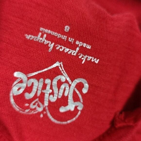 Justice Red Glitter Tank Top Create Inspire Girls 8 Tee Shirt Sleeveless Casual - Picture 9 of 9